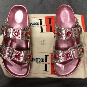 Birkenstocks by Heidi Klum.  Size 40N, Pink and Silver